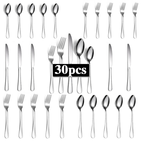 Stainless Steel Cutlery Set — 30 Piece Household Set