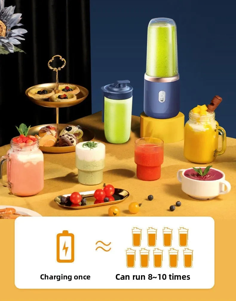 Portable Blender Bottle — USB Rechargeable, 6-Blade Personal Juicer