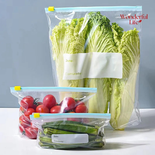 Reusable Food Storage Bags with Zip Lock — Leak-Proof & Food-Grade