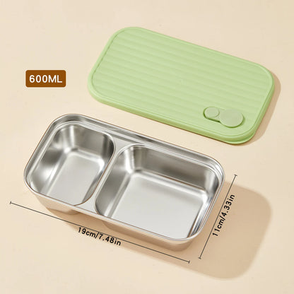 304 Stainless Steel Lunch Box — 600ml & 650ml Bento
