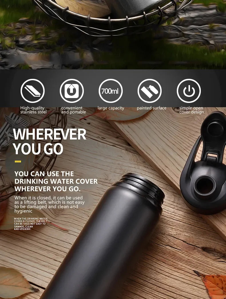 Reusable Aluminium Water Bottle — 600ml, Leak-Proof