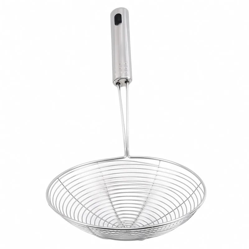 Stainless Steel Skimmer — Fine-Mesh Oil &amp; Food Strainer