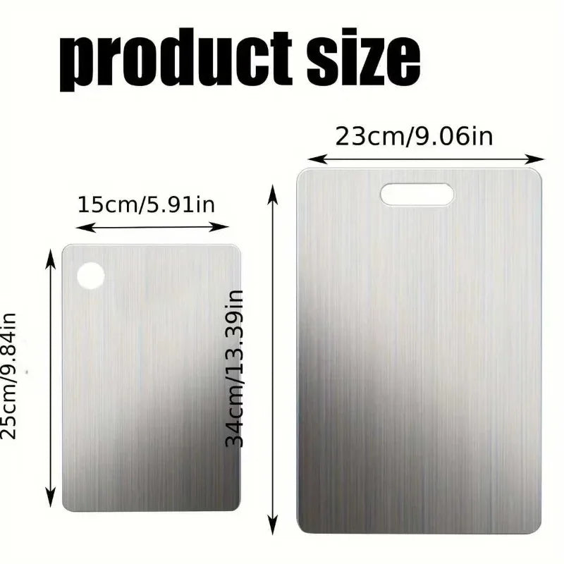 Stainless Steel Cutting Board Set (2pc) — BPA-Free & Rust-Proof