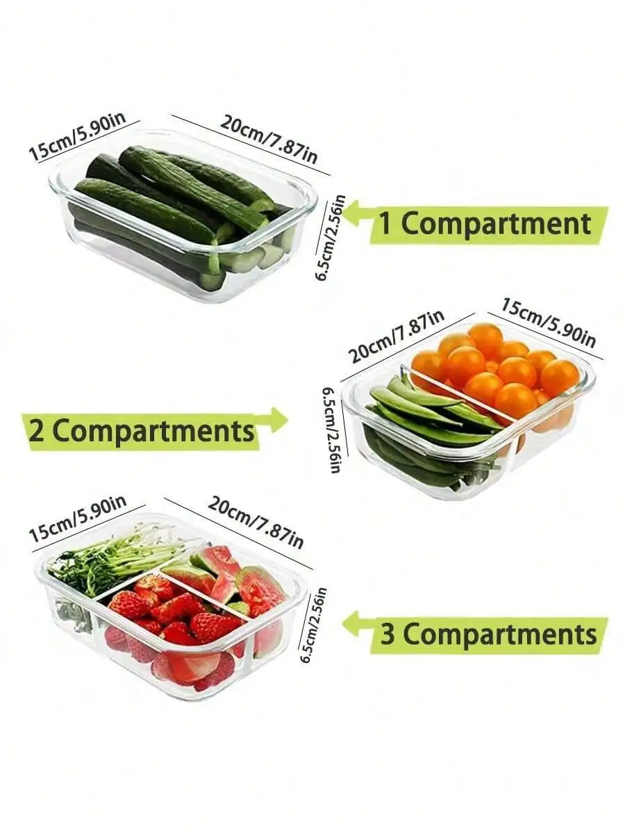 Glass Meal Prep Containers with Lids — Fridge & Dishwasher Safe