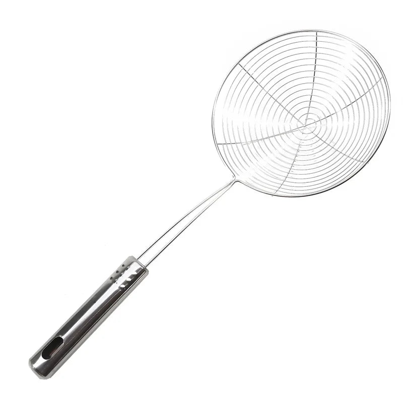 Stainless Steel Skimmer — Fine-Mesh Oil &amp; Food Strainer