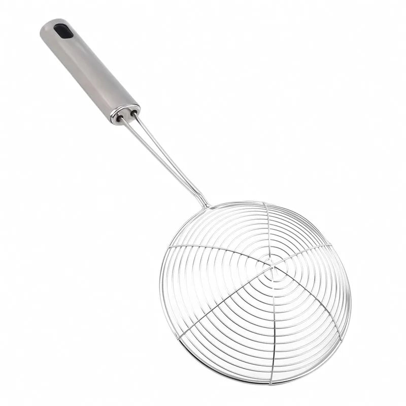 Stainless Steel Skimmer — Fine-Mesh Oil &amp; Food Strainer