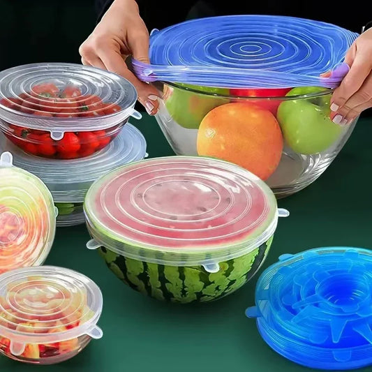 Reusable Silicone Stretch Lids (6 Pack) — Replace Cling Film Forever