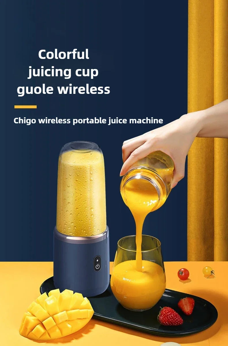Portable Blender Bottle — USB Rechargeable, 6-Blade Personal Juicer