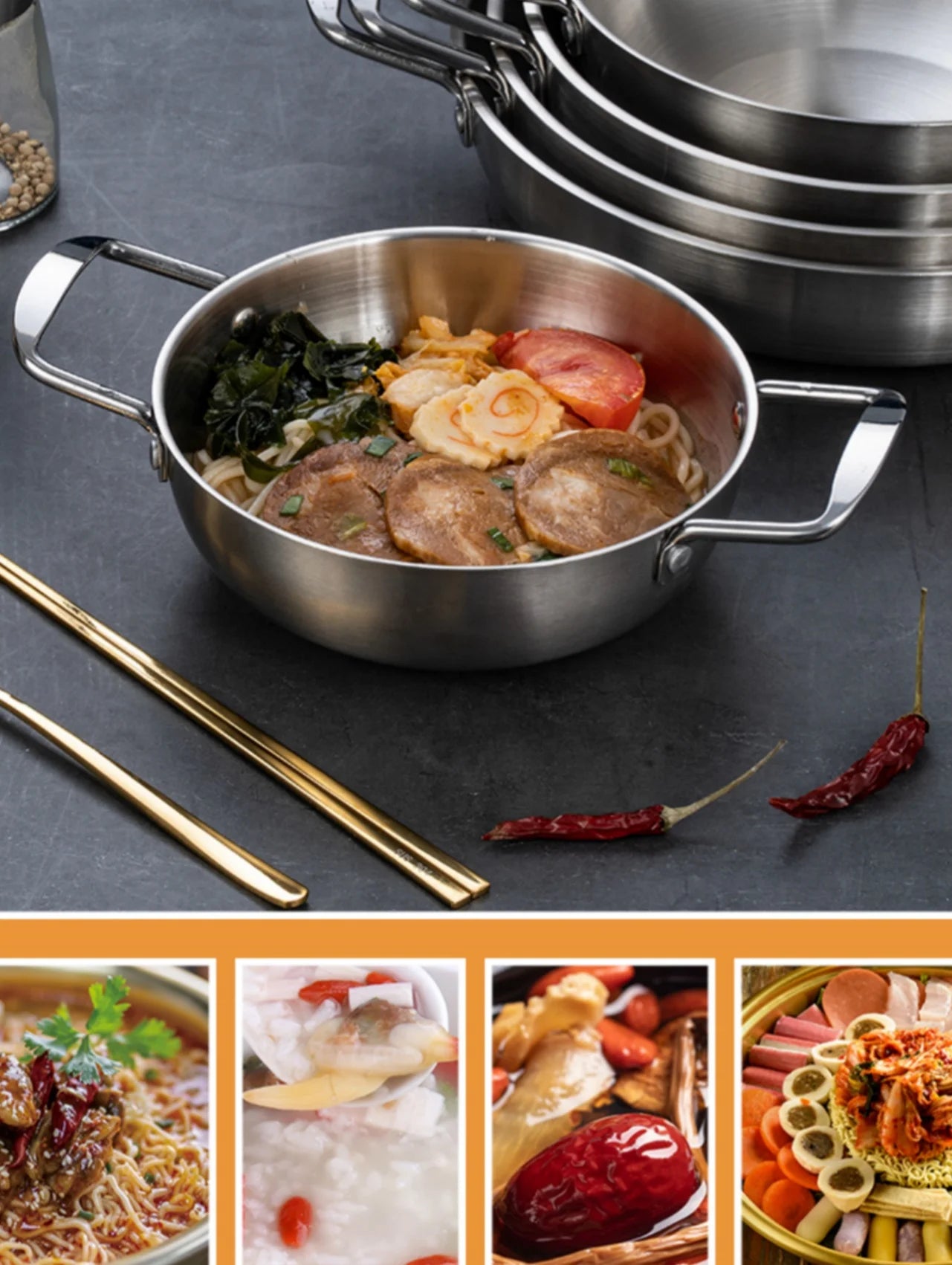 Stainless Steel Saucepan with Handle — Multi-Purpose Cooking Pot