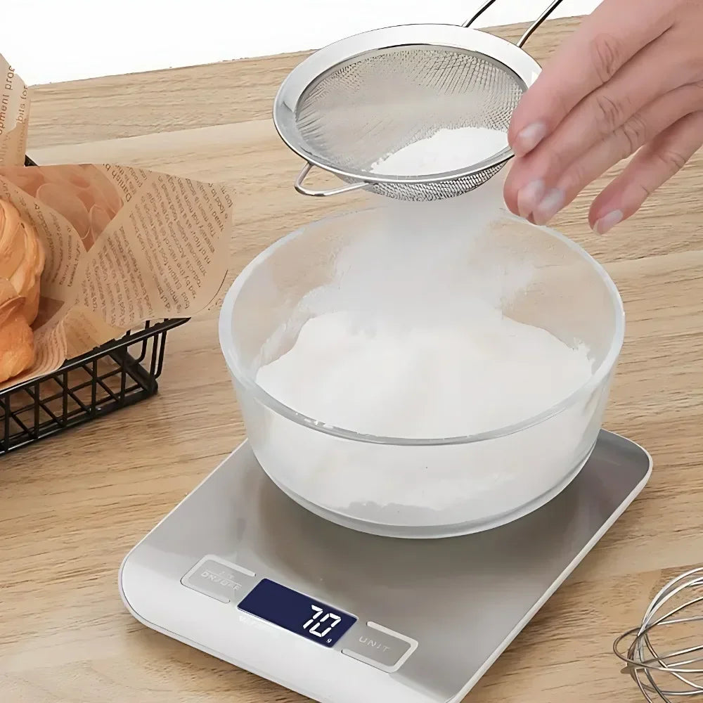 Stainless Steel Digital Kitchen Scale — 5kg Capacity, 1g Precision