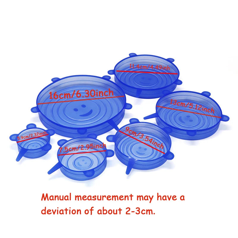 Reusable Silicone Stretch Lids (6 Pack) — Replace Cling Film Forever