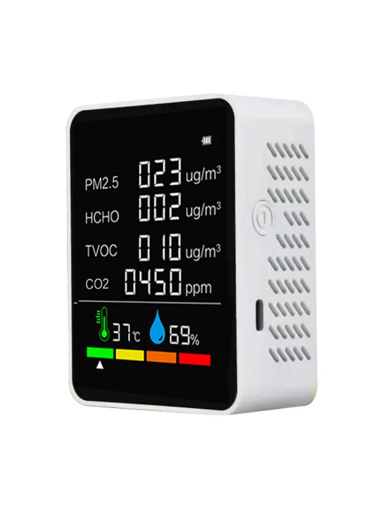 Multi-Sensor Indoor Air Quality Monitor — Clear LCD Display