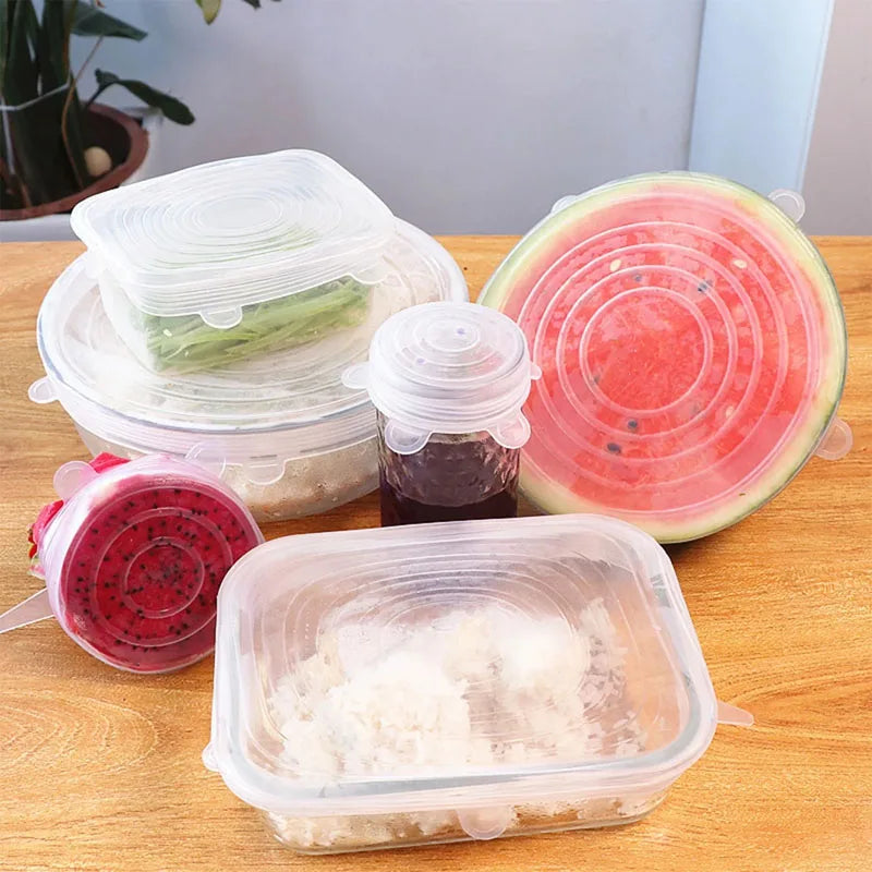 Reusable Silicone Stretch Lids (6 Pack) — Replace Cling Film Forever