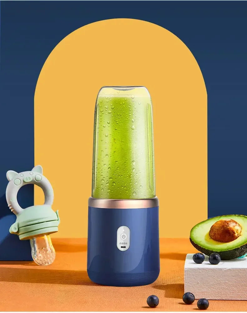 Portable Blender Bottle — USB Rechargeable, 6-Blade Personal Juicer