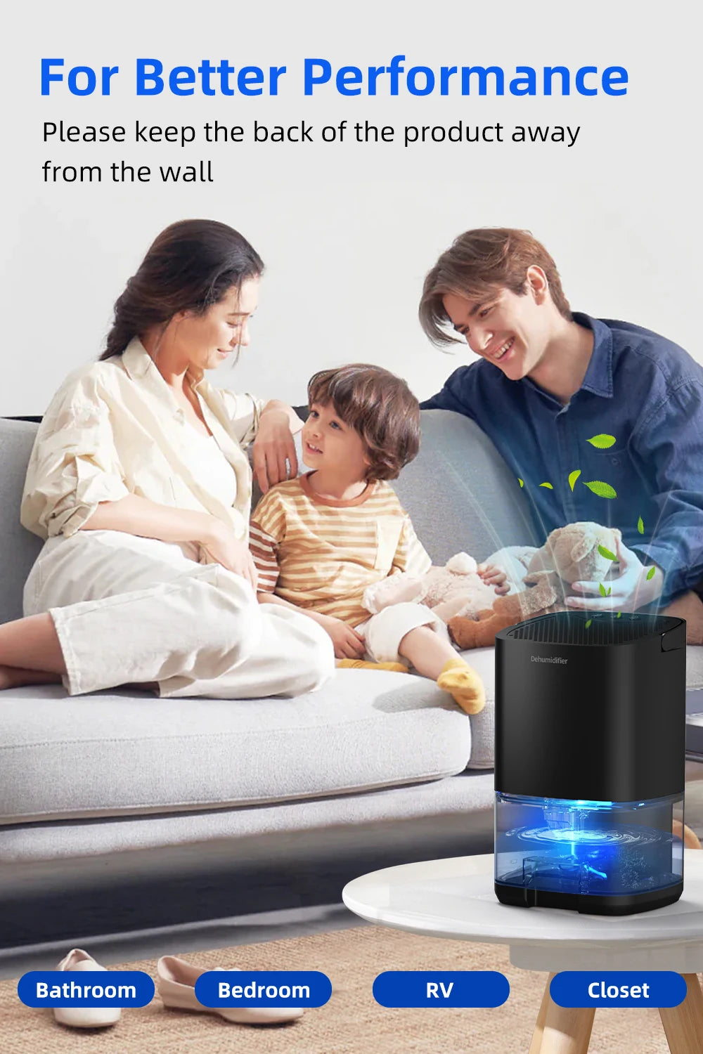 Portable 1L Dehumidifier — Quiet & Energy-Efficient