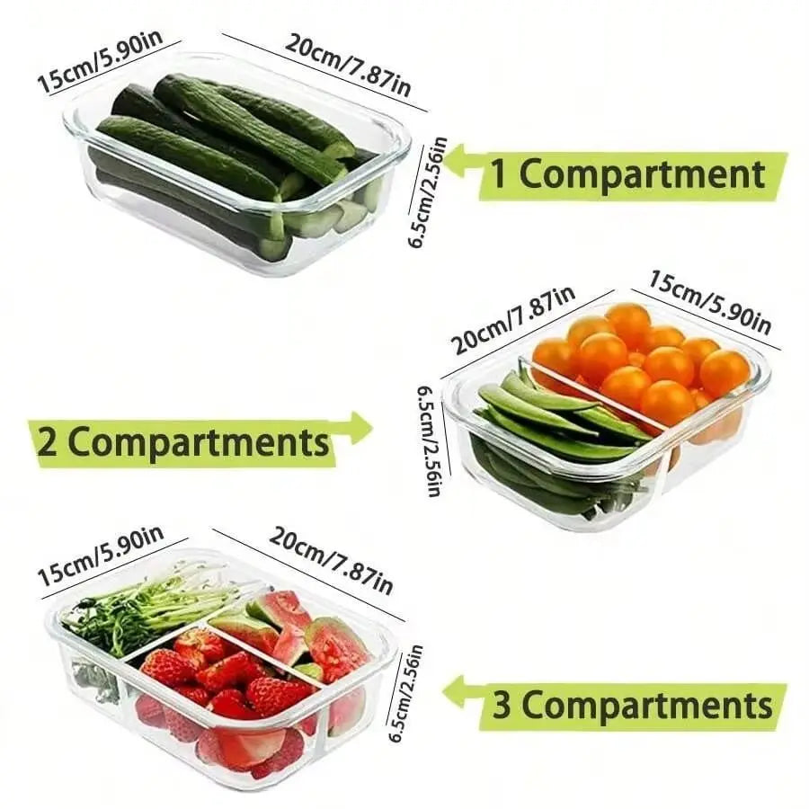 Glass Meal Prep Containers with Lids — Fridge & Dishwasher Safe