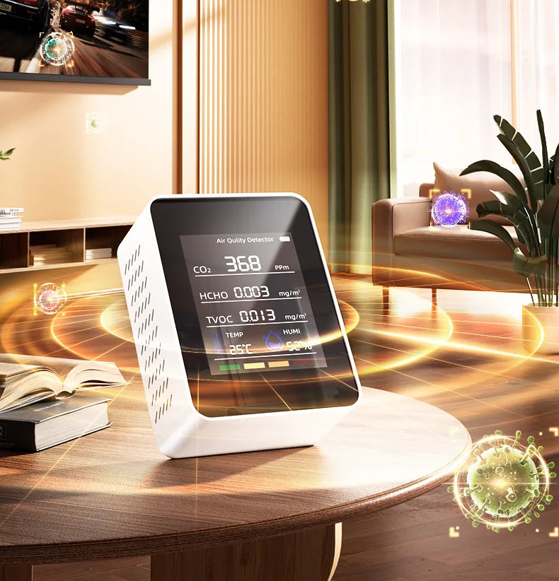 Multi-Sensor Indoor Air Quality Monitor — Clear LCD Display