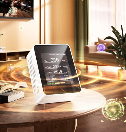 Multi-Sensor Indoor Air Quality Monitor — Clear LCD Display