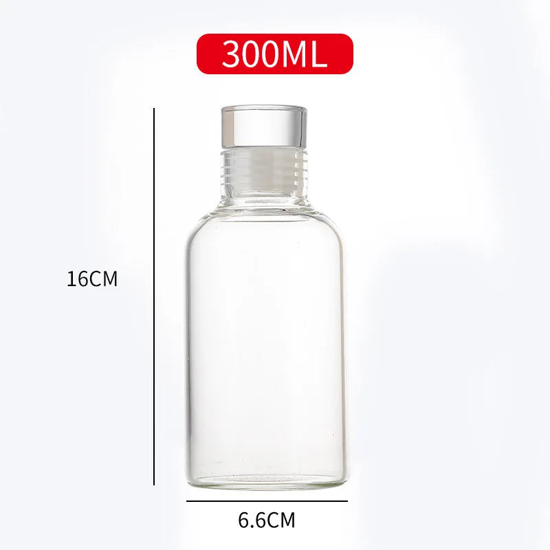 Reusable Glass Water Bottle with Leak-Proof Lid