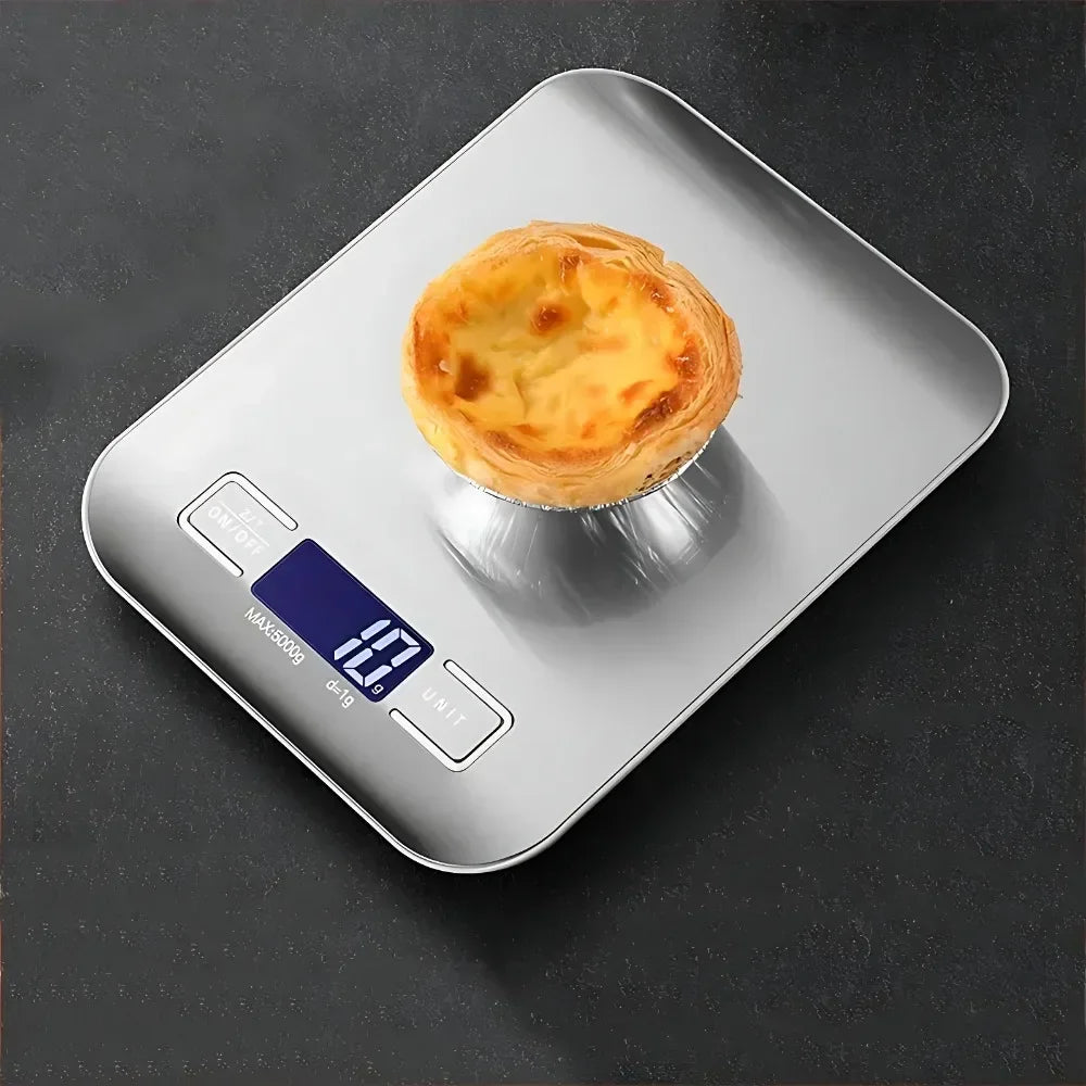 Stainless Steel Digital Kitchen Scale — 5kg Capacity, 1g Precision