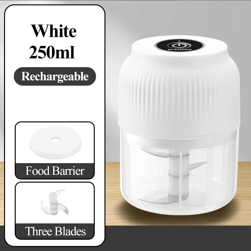 Mini Electric Food Chopper — USB Rechargeable Garlic &amp; Veg Crusher