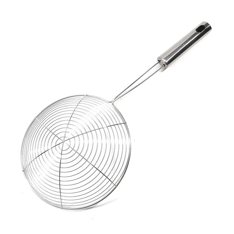 Stainless Steel Skimmer — Fine-Mesh Oil &amp; Food Strainer