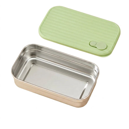 B-Style green 700ml stainless steel lunch box on white background